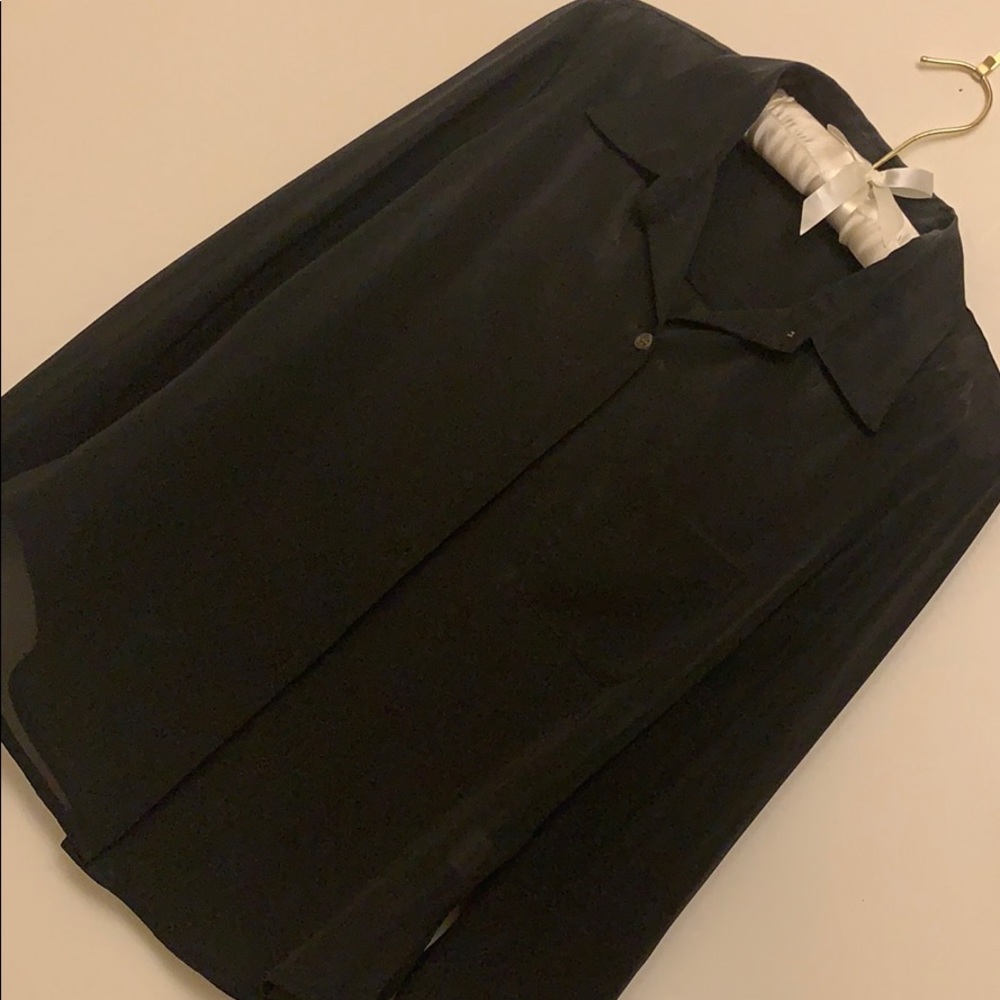 Vintage Chaiken & Capone Black Sheer Blouse